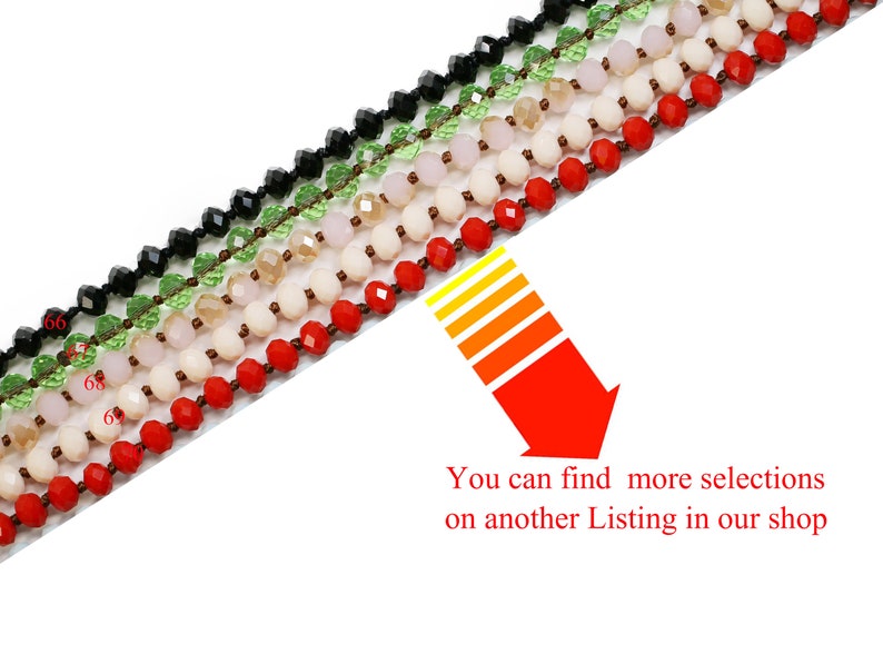 May include: A close-up of a multi-colored beaded necklace with black, green, white, and red beads. The beads are arranged in rows, creating a layered effect. You can find more selections on another Listing in our shop.