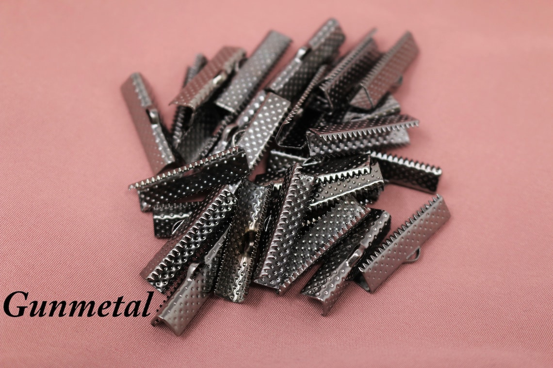 25mm Ribbon End Crimps Ribbon Cord End Clamps Crimp Beads Etsy Canada