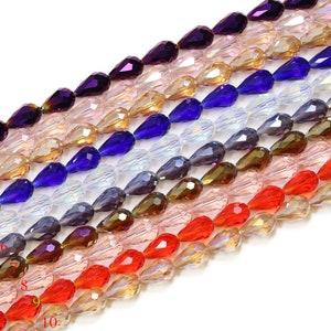 Faceted 10x15mm Crystal Teardrop (15 Inch Strand)