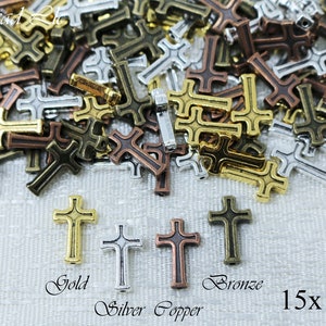 15x10mm Lead Free Pewter Cross Spacer (F44013)