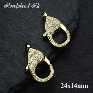 24x14mm Pave CZ Lobster Clasp