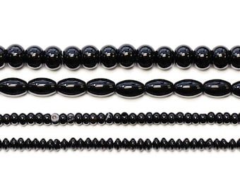 Vacker pärla svart onyx 40 cm långa strängar