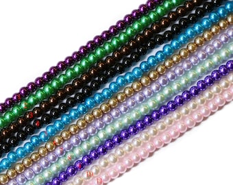 Lovely Bead 4mm Glass Pearl Round Bead Strands 16 Inches Long