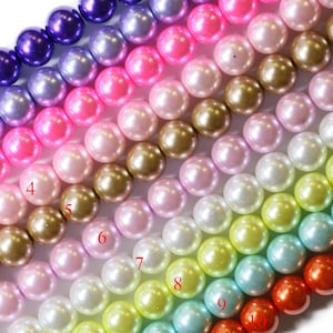 Lovely Bead 14mm Glass Pearl Round Bead Strand 16 Inches Long