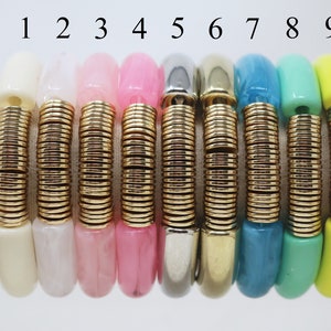 Acrylic Enamel Tube Bangle Stackable Bracelet, Bamboo Stackable Bracelet (7.5 Inches)