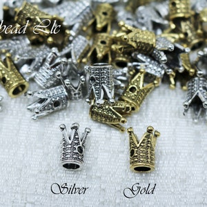 7x12x1mm Lead Free Pewter Crown Spacer Bead (F43694)