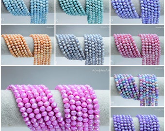 Hebras de cuentas de Rondelle de cristal angelical facetado de 6x4 mm (17 pulgadas de largo)