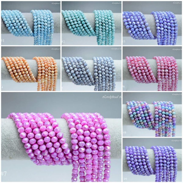 6x4mm Faceted Angelic Crystal Rondelle Bead Strands (17 Inches Long)