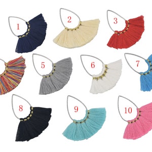 Lovely Bead Teardrop Fan Tassels on Silver Brass Findings (24x38mm) Perfect for Earrings or Pendants