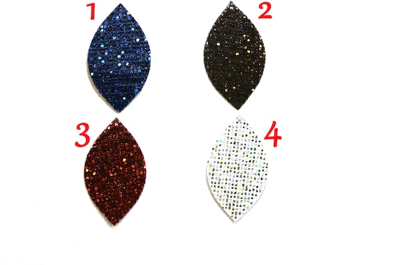 30X55mm Double Sided Faux Glitter Leather Diamond Shape Pendant