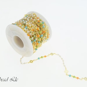 Multicolor Kristall mit Glasperle 14K Gold Kodierend Kristall Rosenkranz Kette Am Fuß verkauft (L891)
