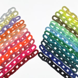 1 Foot Colored Enamel Cable Chunky Acrylic Link Chain (19x31mm) (F864)