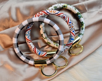 Pulsera de llavero de brazalete de cuero, key Saver, pulsera de cordón, lazo de llavero, fob, pulsera de llavero, correa de muñeca de llavero, joyería de porta llaveros