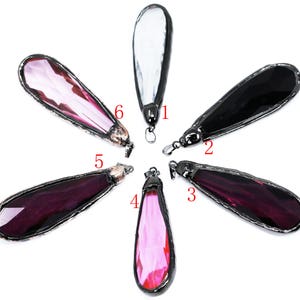 Lovely Bead Clear Crystal Wrapped In Gunmetal and Copper Pendants