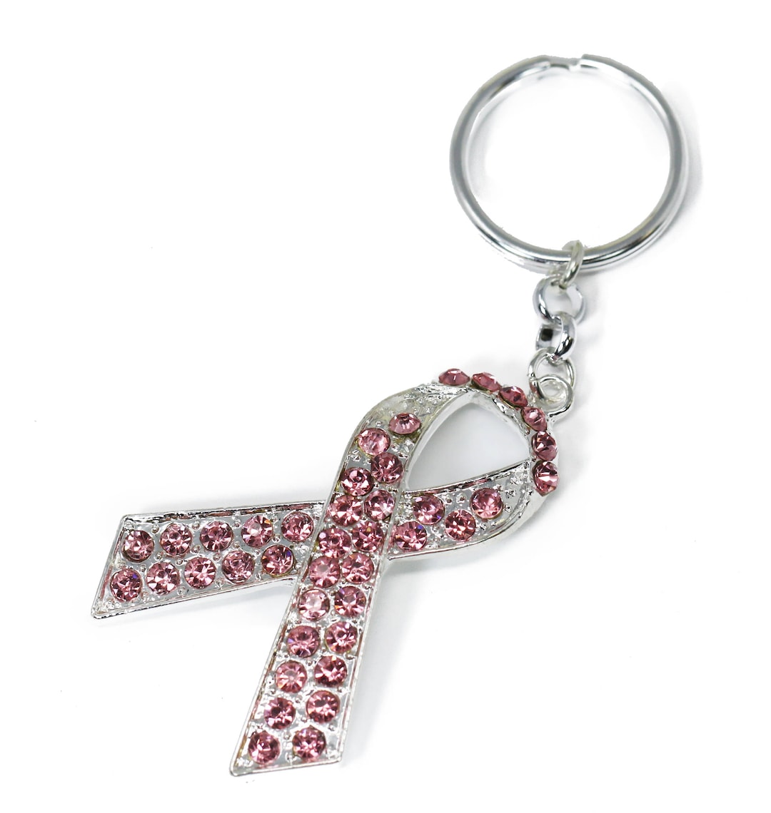Lovely Bead Handmade Cancer Ribbon Key Chain - Etsy