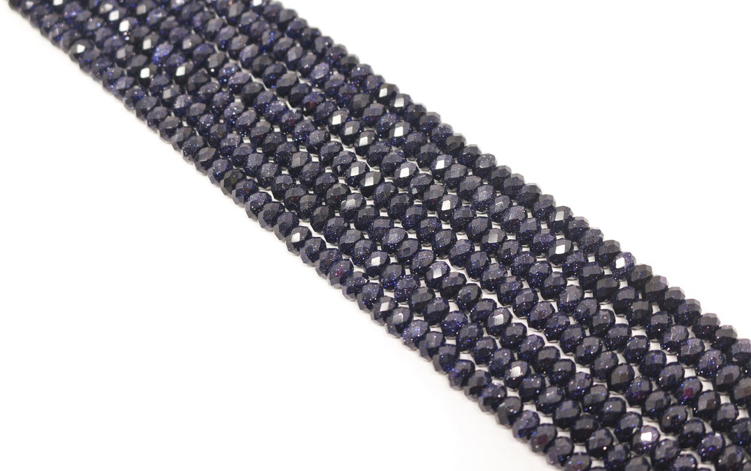 6x8mm Faceted Blue Sandstone Rondelle Bead Strand (15.5 Inches Long) - Etsy