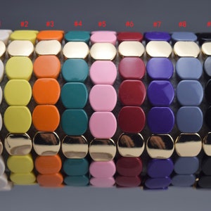 Large Tila Tile Stretchy Bracelet- Multicolor Stack- 7.5- Wholesale Pricing Enamel Tile Beads