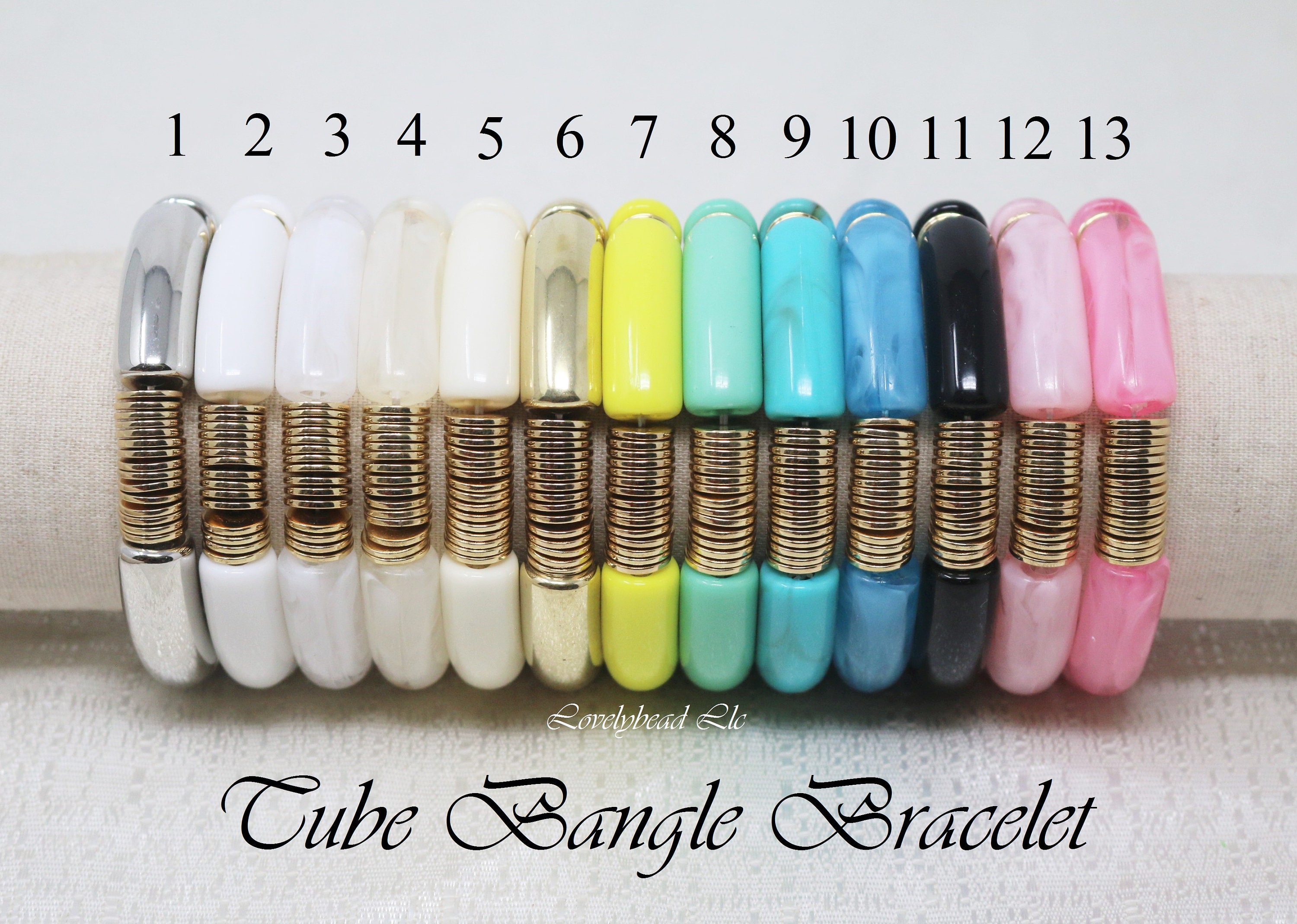 Tube Bangles Acrylic Enamel Tube Bangle Stackable Bracelet, Bamboo Stackable ...