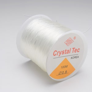 10m 0.8mm White Elastic Strong Beading String, Crystal String Cord Thread,  Stretchy String for Necklace Bracelet DIY Jewelry Making Beading 