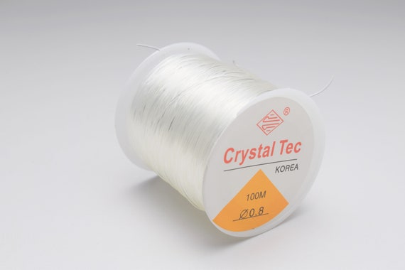 Strong Stretch Elastic Cord, Stretchy Cord for Bracelets, Beading Cord Line (0.8 & 1.0mm) (100 Meters Roll / 328 Feet in the Roll)