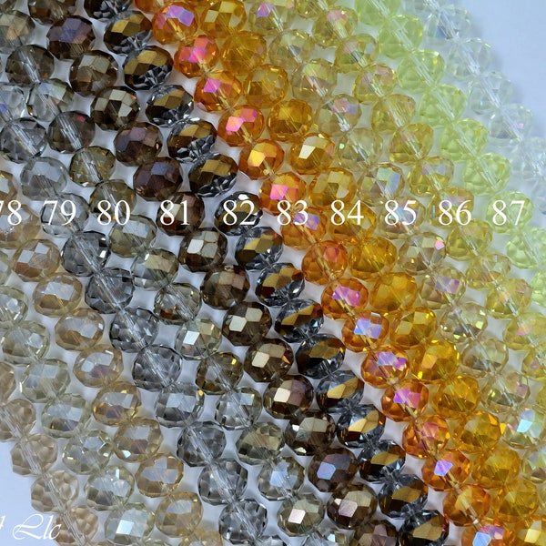 10x8mm Angelic Crystal Rondelle Strands (11 Inches Long (1, 5 or 10 strands) (36 pcs in the Strands))