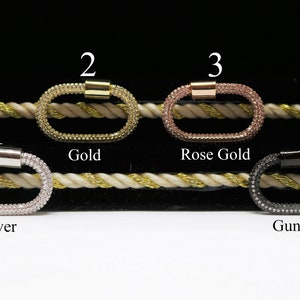 16x28mm Oval Shape CZ Screw Clasp Lock , Carabiner Pave Lock (Silver, Gold, Copper and Gunmetal)