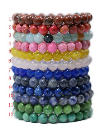 Set Di 2 Bracciali Elastici Con Pietre Naturali 8mm E Ciondolo Farfalla, Cristalli Curativi Per Donna