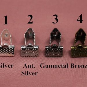 10mm Ribbon End Crimps, Ribbon Cord End Clamps Crimp Beads, End Crimps, Ribbon End Cord Clasps