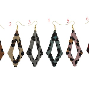 Faux/Imitation Leather Triangular Earring Pair (75x34mm)
