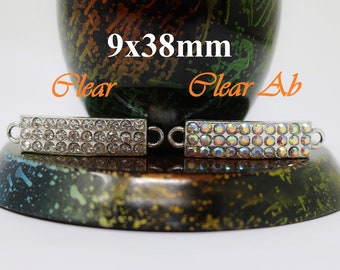 9x38mm Rectangular Rhinestone Link Connector