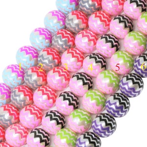 20 mm glatte runde Multicolor Bubble Gum Acryl Perlenstrang (13 Stück am Strang)