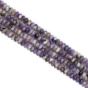 Lovely Bead 6x9mm Faceted Amethyst Rondelle Middle Drilled Strand (16 inches Long)