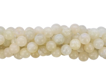 Natural Moonstone smooth round bead strands 15 inches long