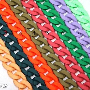 2 Meter Colored Enamel Cable Chunky Acrylic Link Chain (21x30mm) (F464)