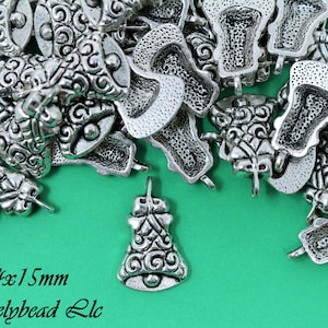 24x15mm Lead Free Pewter Christmas Bell Charm, Christmas Bell Charm
