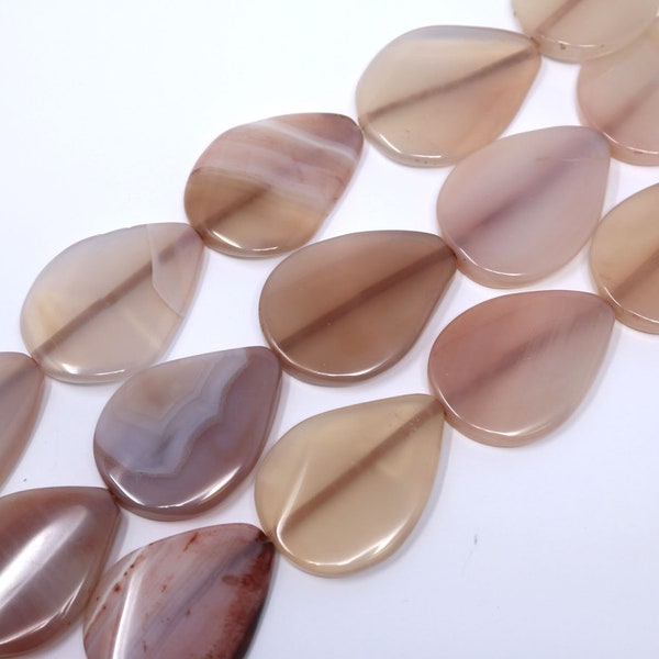 40x30mm Natural Pink agate bead in teardrop shape