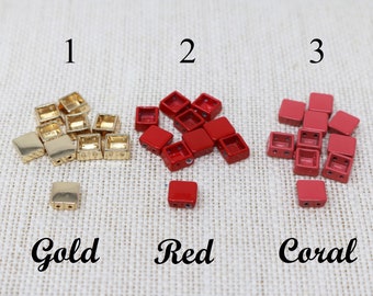 8x8mm Emaille Tila Fliesenperlen, quadratische 2-Loch Perlen für Armbänder, trendige Tila Schmuck machen liefert 3 Farben Emaille Fliesenperlen