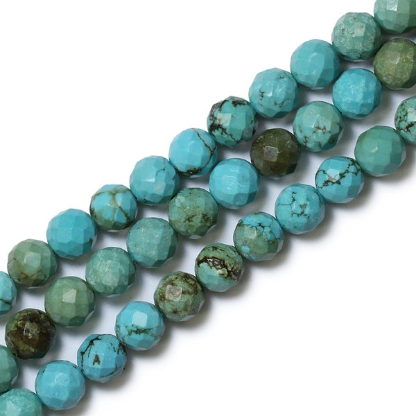 Gorgeous Faceted Turquoise, High Quality Faceted Round in 8mm, 10mm, and 12mm