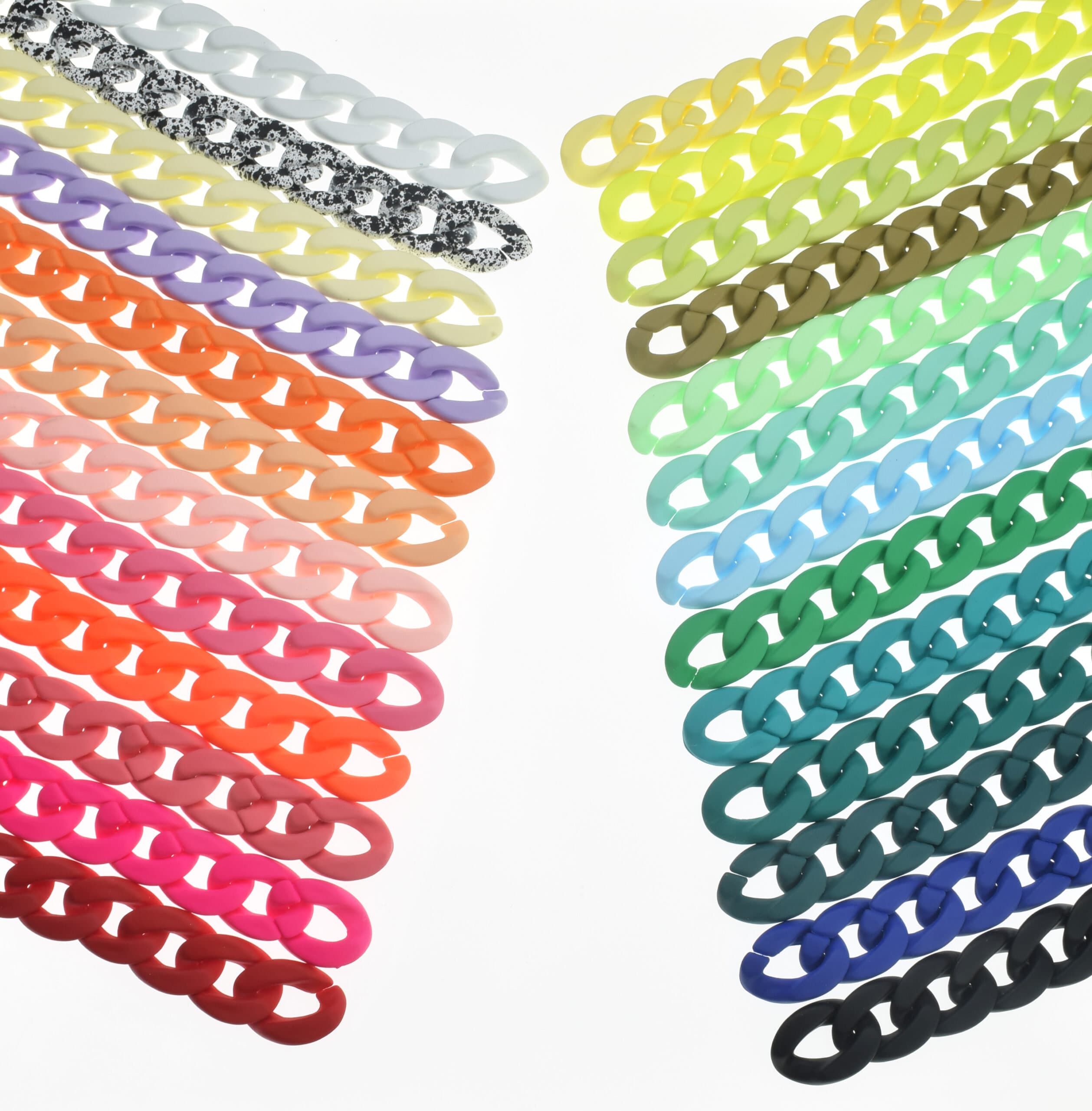 1 Foot Colored Enamel Cable Chunky Acrylic Link Chain (21x30mm) (F464)