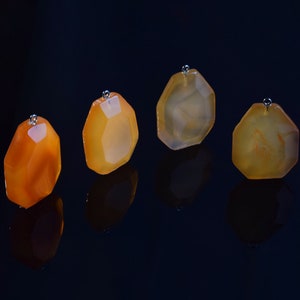 40x30mm Polished Faceted Flat Teardrop Agate Gemstone Pendant
