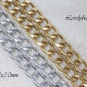 18.3x13x3.0mm Aluminum Smooth Cable Chain Sold by the Foot (A1028)