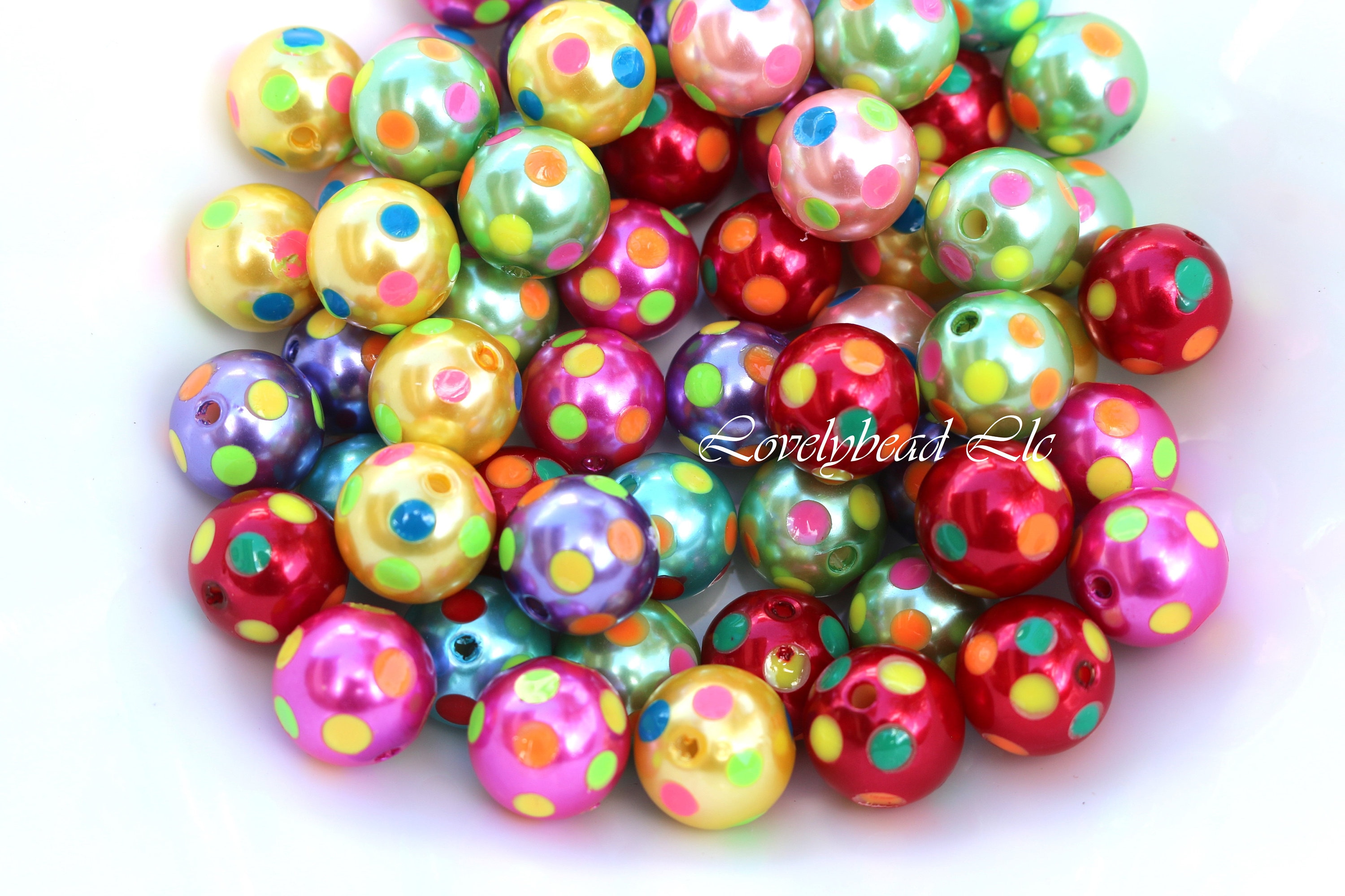 16mm Round Mix Chunky Bubblegum Beads, Acrylic Gumball Beads, Chunky Beads, DIY Beads (10 beads)
