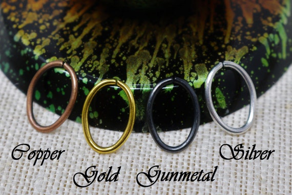 Anelli Ovali Aperti In Argento Sterling - Calibro 20 - Italia - Foto 7