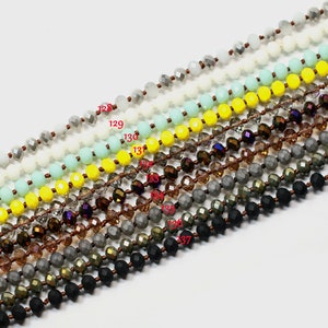 8x6mm Handmade Long Knotted Crystal Necklaces 36 inches Long 2 image 6