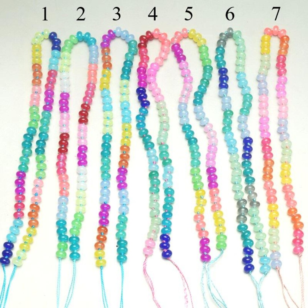 Multicolour Strands BULK (10 STRANDS) 5x8mm Multicolor Handmade Double Knotted Gemstone ...