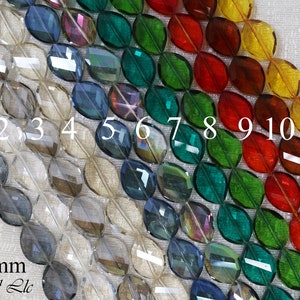 15x20mm Faceted Twisted Oval Crystal Bead Strand