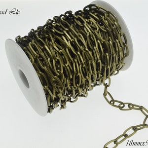 18x9x1.7mm Bronze Paper Clip Aluminum Chain by the Foot (A1202)