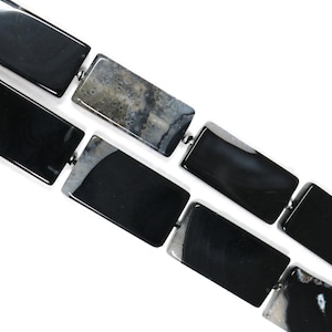 42 x 24 mm Rechteckige Botswana-Achat-Edelsteinperlenkette (9 Perlen pro Kette)