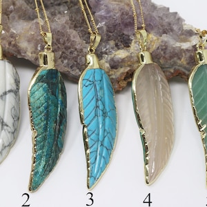 65mm Two Sided Carved Feather Wrapped in Gold Pendant