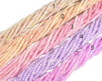Hilos de cuentas redondas de cristal facetado de 6 x 4 mm (15 pulgadas de largo)